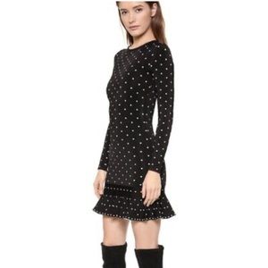 NWT Intermix Torn By Ronny Kobo Geraldine Polka Dot Ruffle Mini Dress Size S